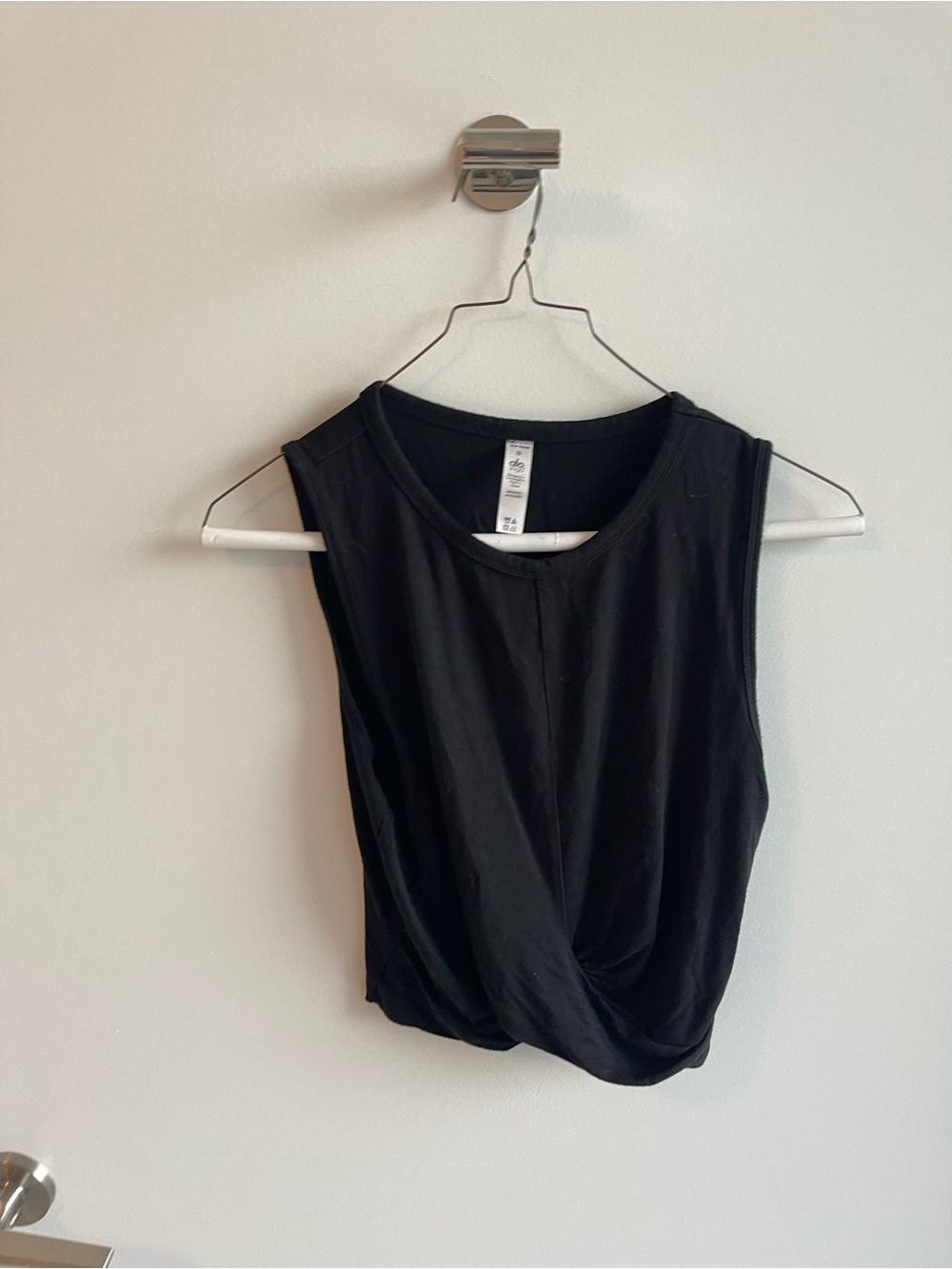 ALO Black Twist-Front Tank Top